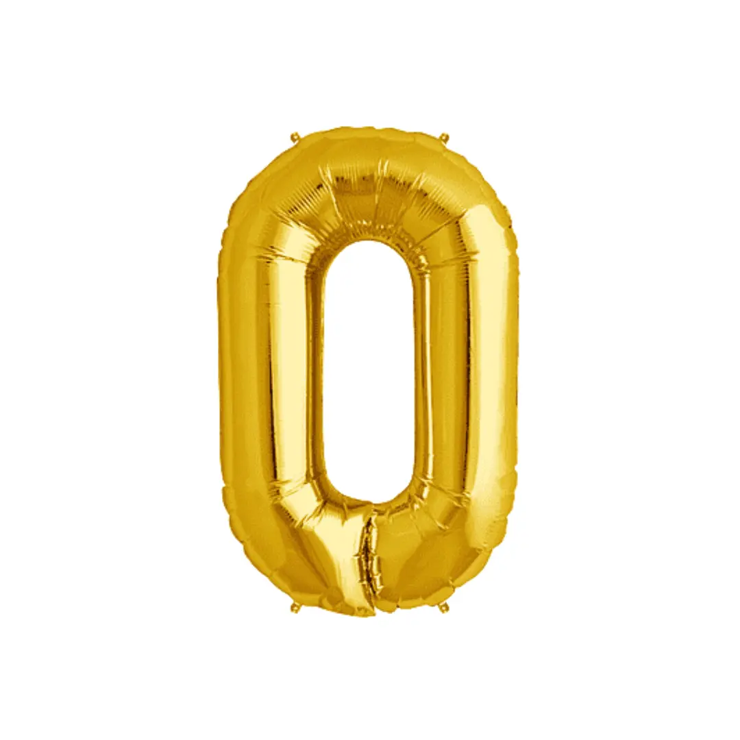 Globo número 0 dorado 32" un