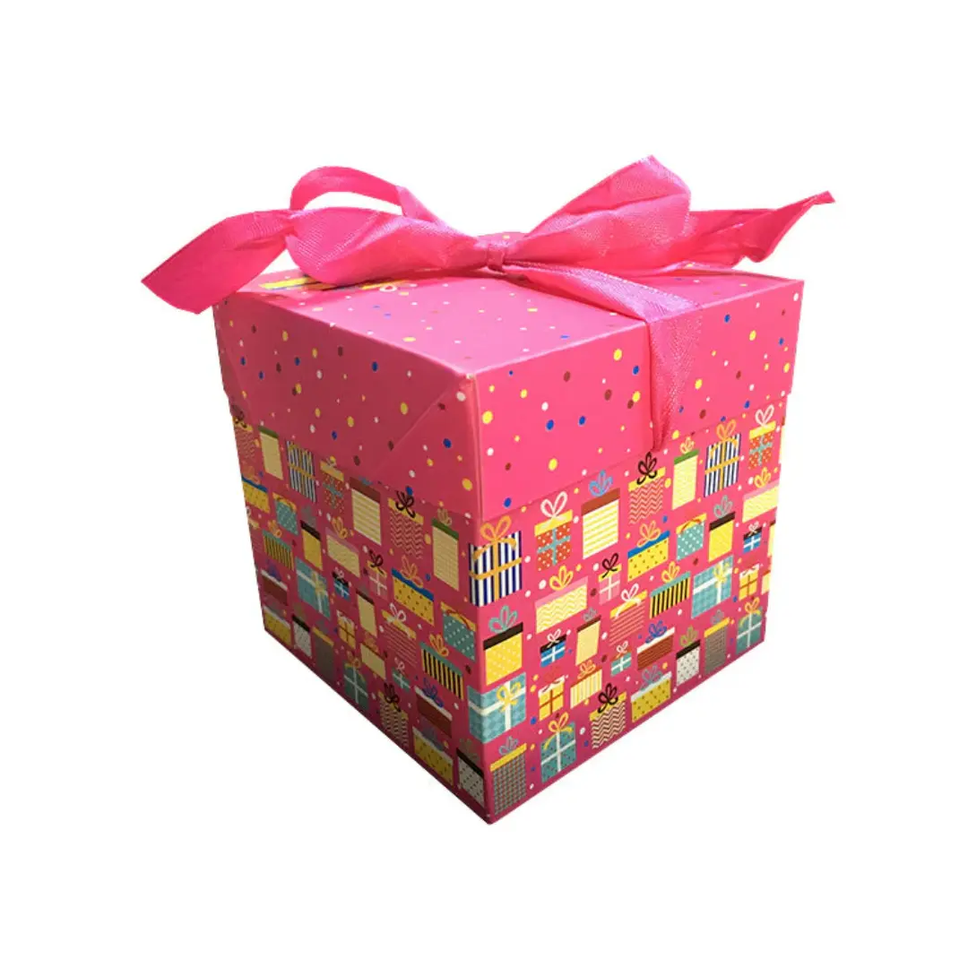 Caja regalo fucsia 15x15cm un