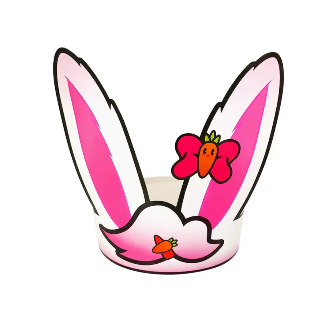 Cintillo conejo cartón rosado un