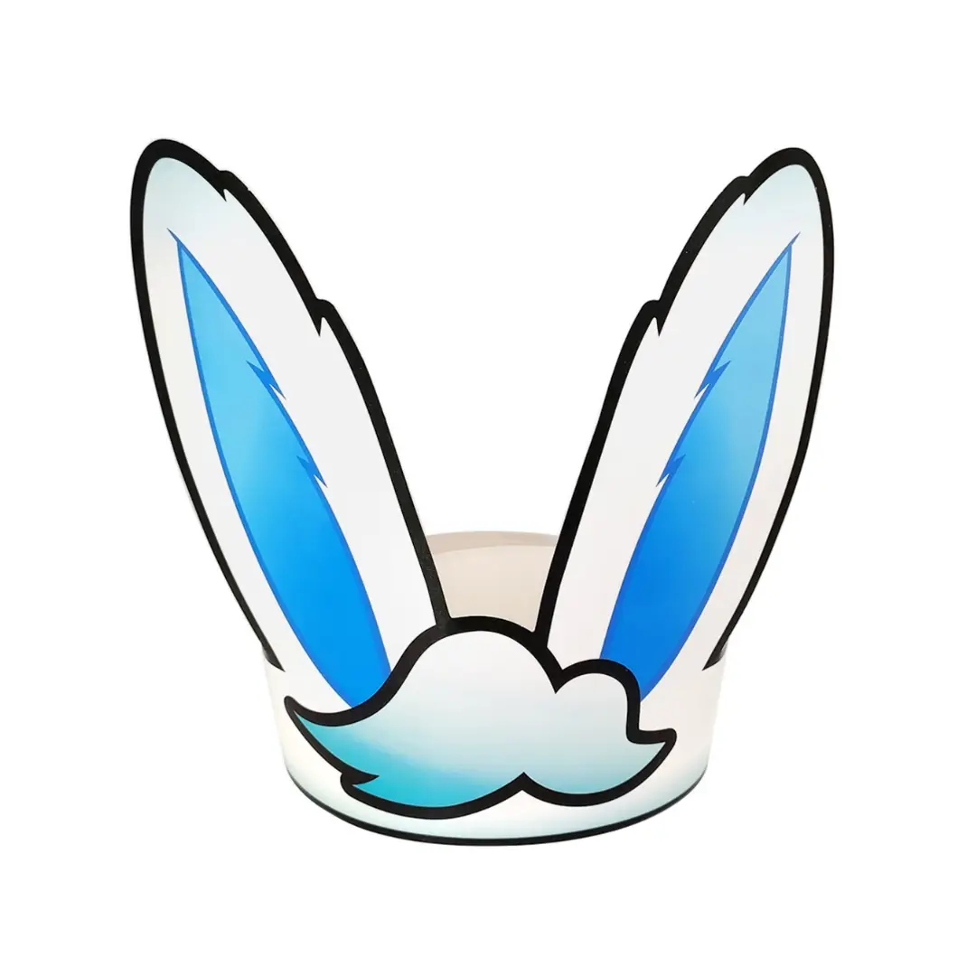 Cintillo de conejo celeste cartón un