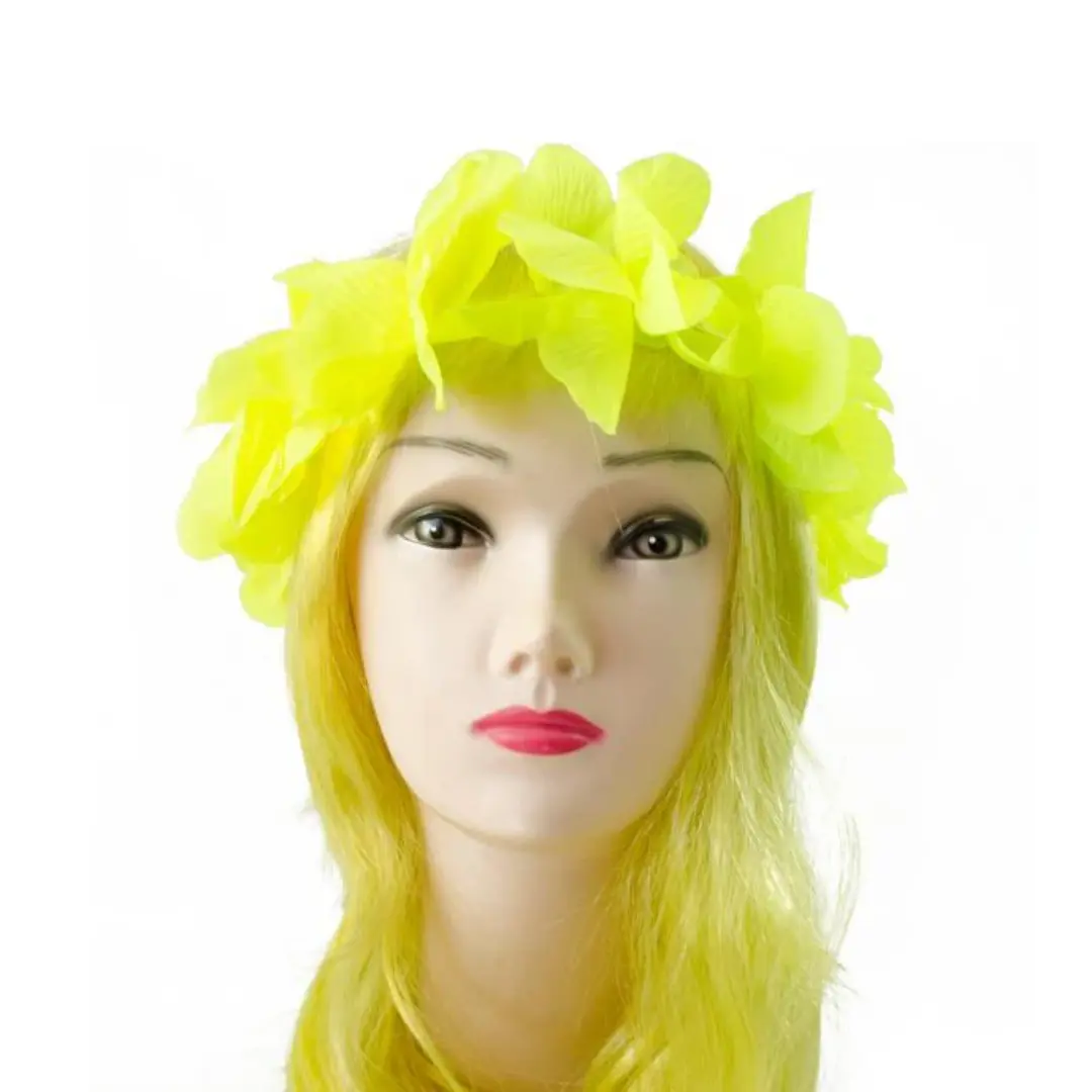 Cintillo hawai flúor amarillo un
