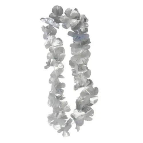 Collar hawaiano plateado un