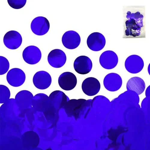 Confeti papel metalizado azul un