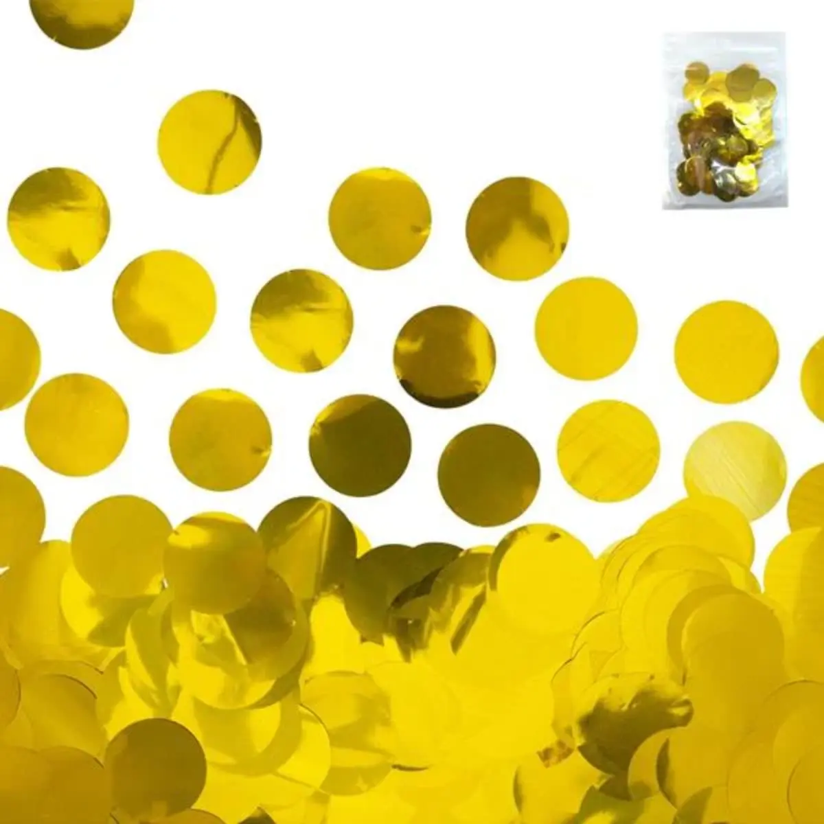 Confeti papel metalizado dorado un