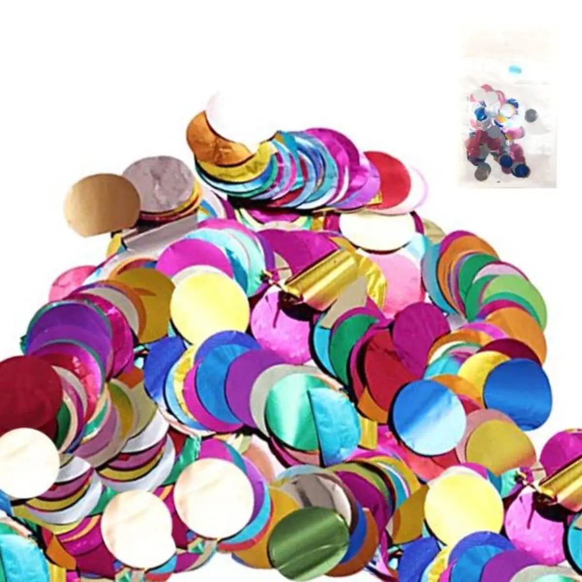Confeti papel metalizado multi un
