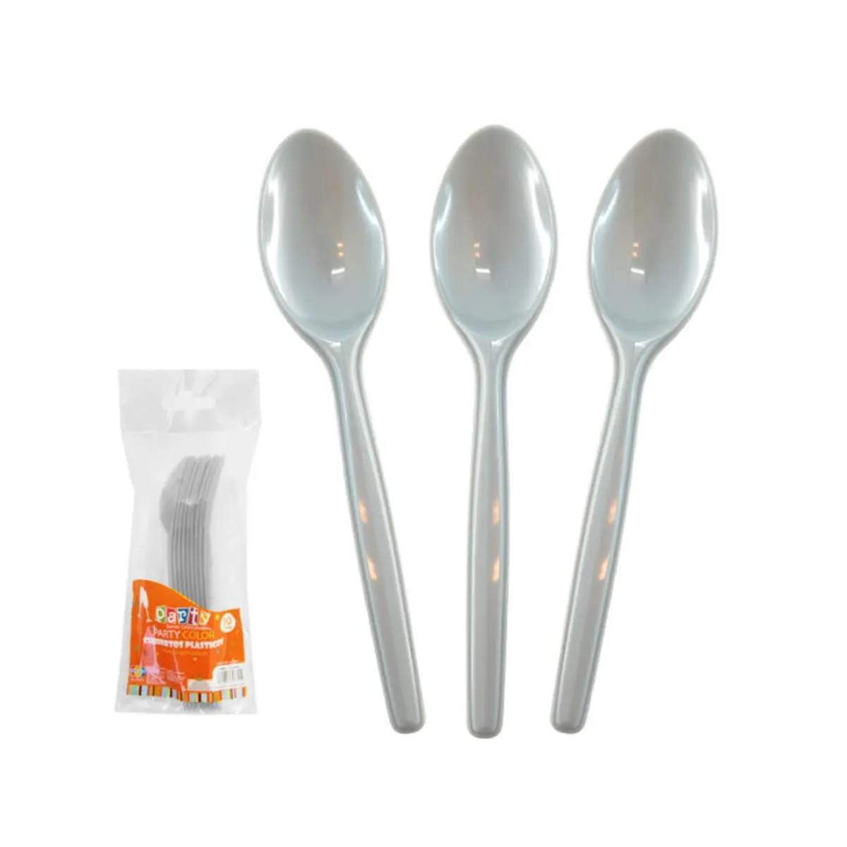 Cuchara plateada matte 10 un