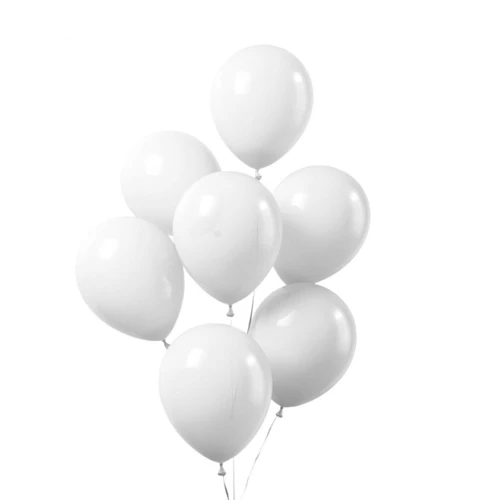 Globos R12 blancos látex 25un