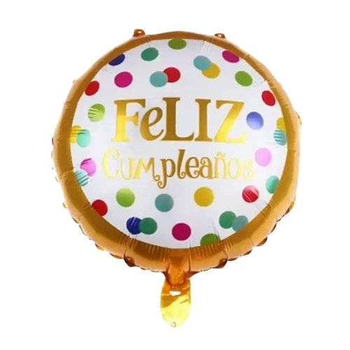 Globo 45cm FC dorado polka un