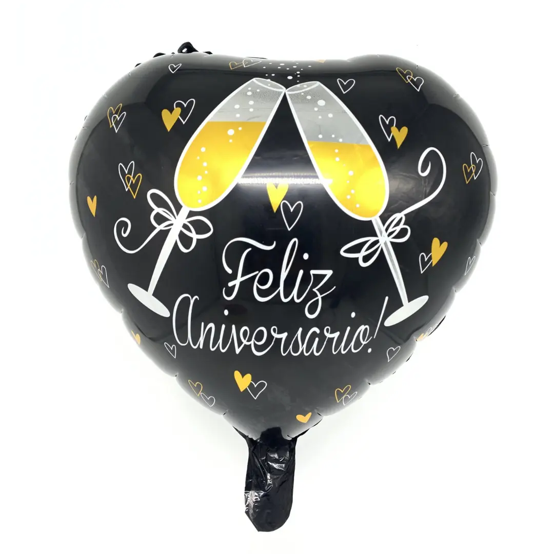 Globo 45cm feliz aniversario negro un