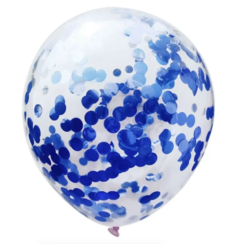 Globo R12 confeti azul látex 12un