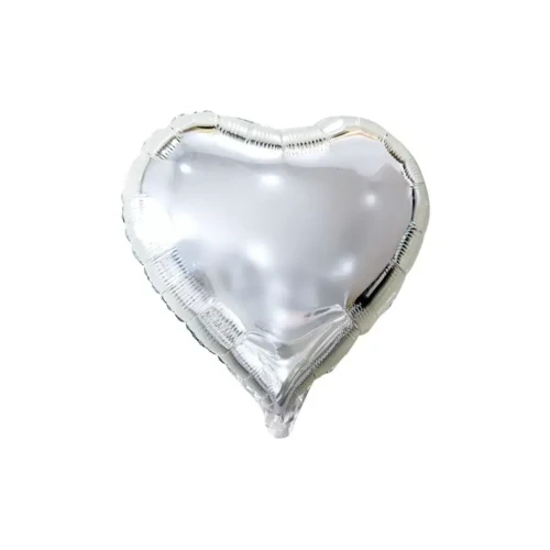 Globo 22cm corazón plateado liso un