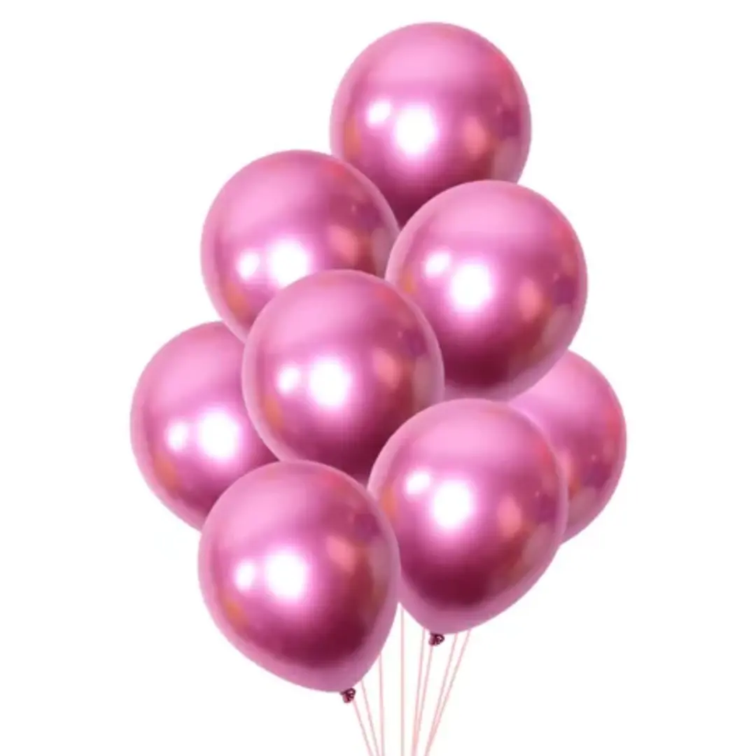 Globo R12 cromado rosado látex 10un