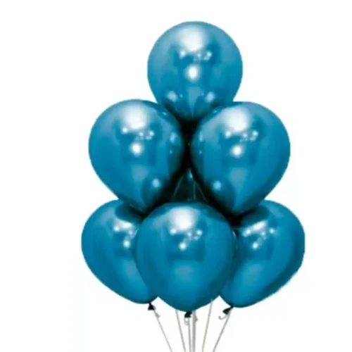 Globo R12 Chrome azul látex 25un