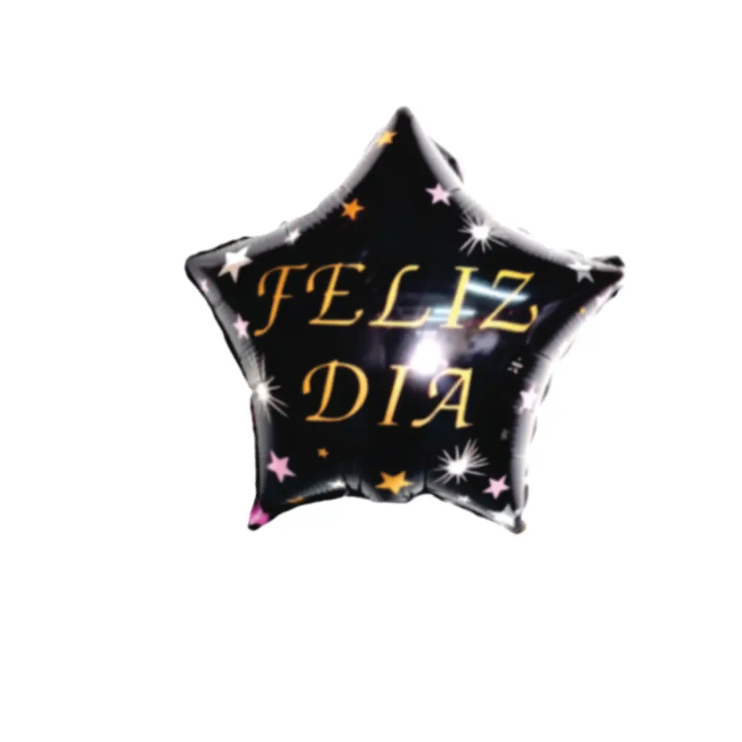 Globo 22cm estrella negra feliz día un