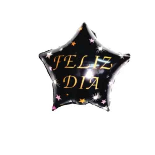 Globo 22cm estrella negra feliz día un