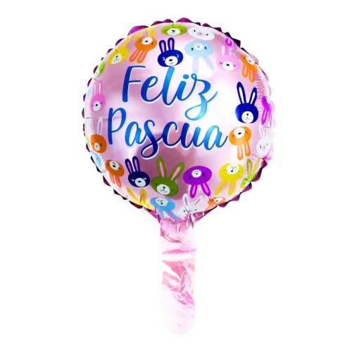Globo 22cm feliz pascua rosa un