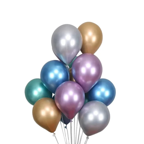 Globo R12 Chrome surtidos látex 25un