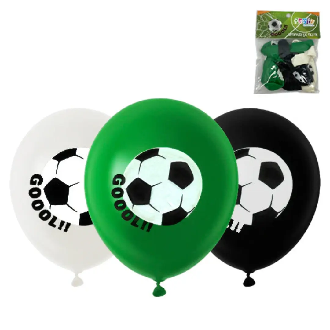 Globos R9 fútbol látex 12un