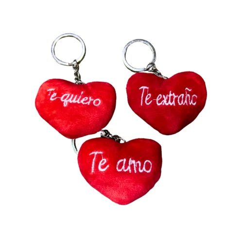 Llavero corazón terciopelo 6cm un