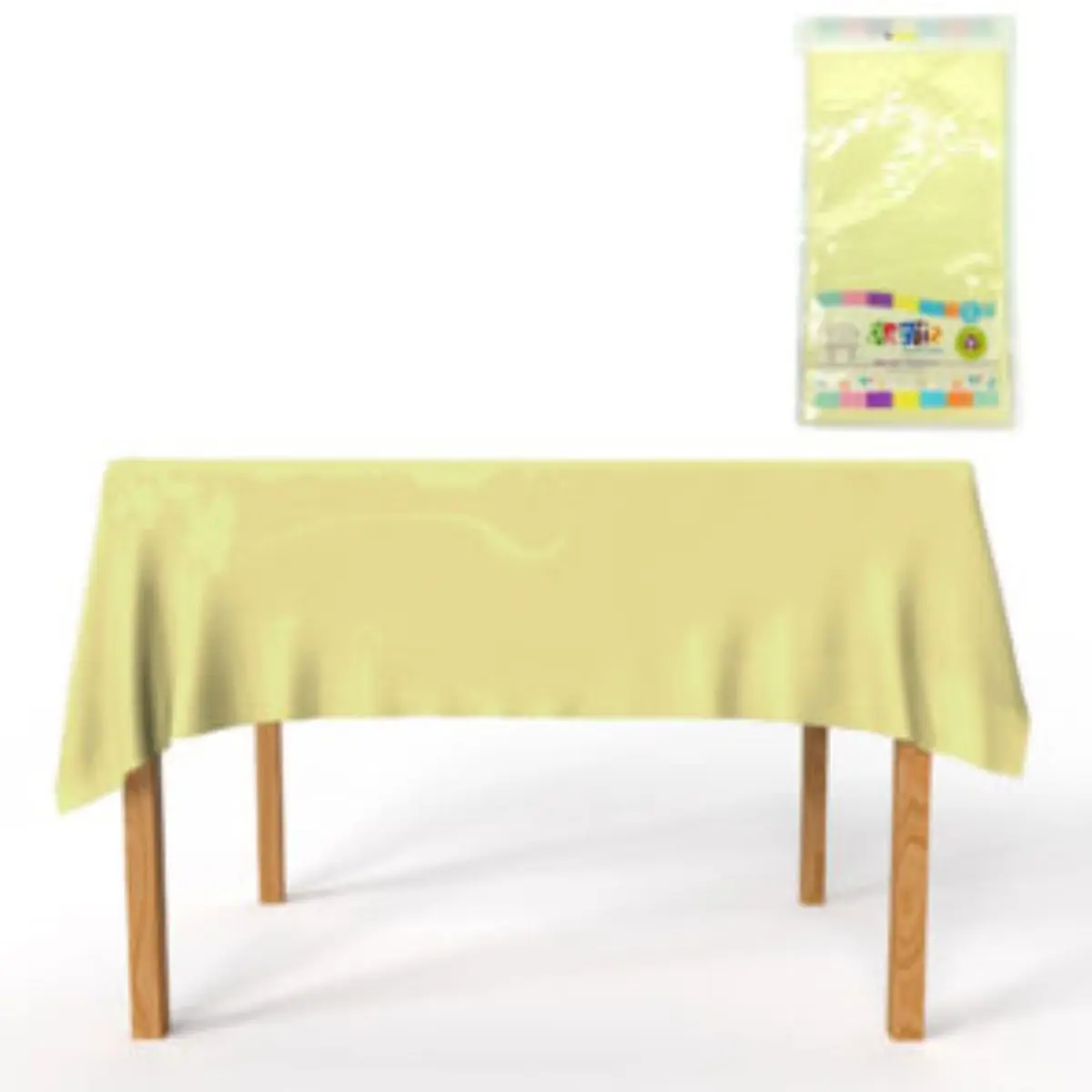 Mantel plástico amarillo pastel 137×274 cm un