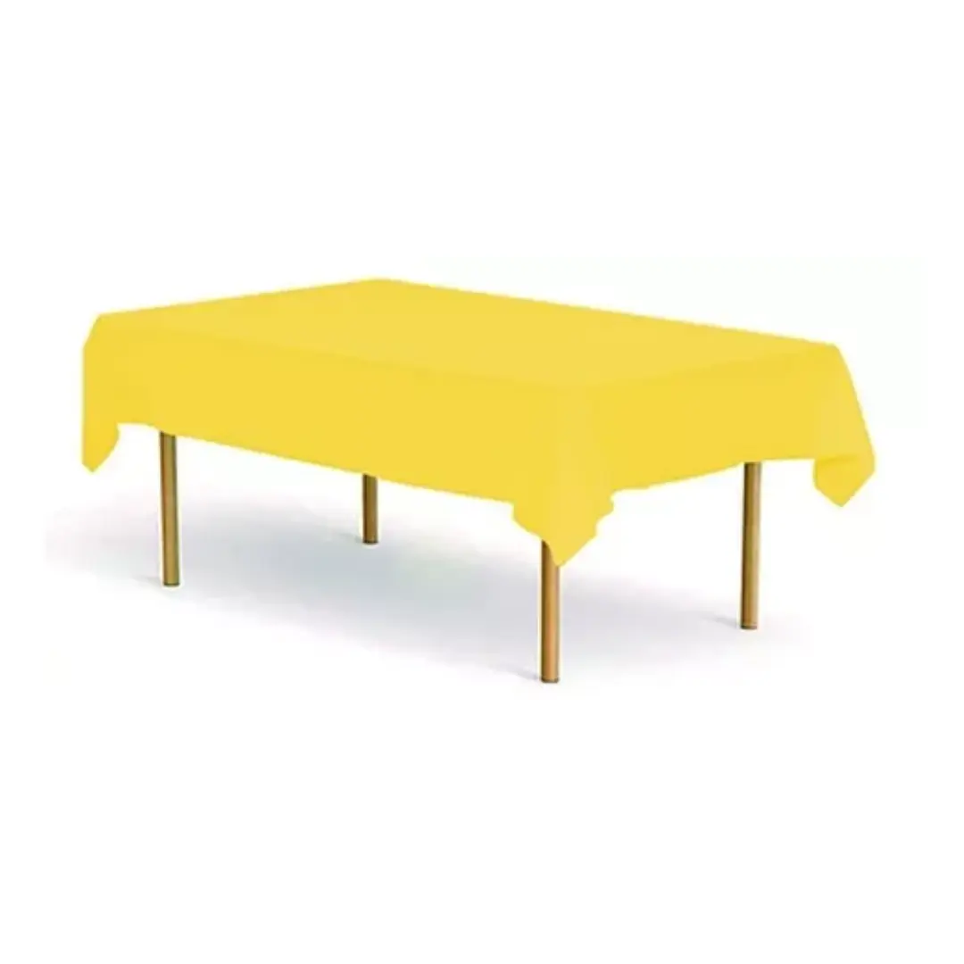 Mantel plástico amarillo 137×274 cm un