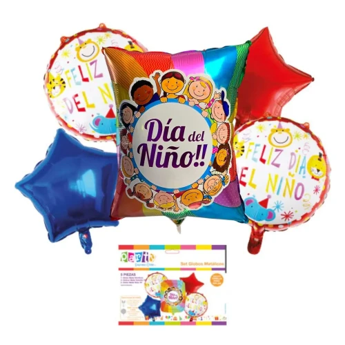 Set 5 globos día del niño diseños