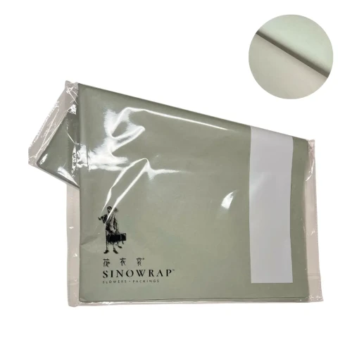 Papel flores eco gris verd 40un