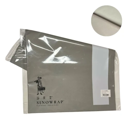 Papel flores eco gris 40un