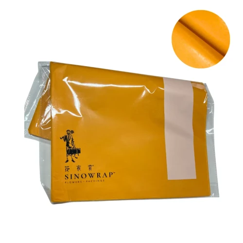 Papel flores eco mostaza 40un