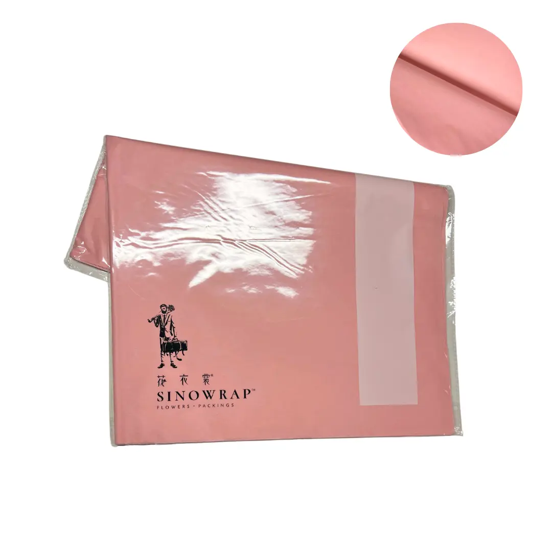 Papel flores eco rosado 40un