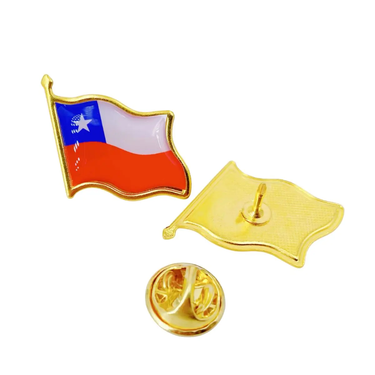 Pin bandera de Chile 2,2x2cm un