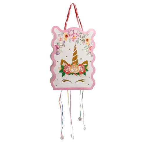 Piñata plana unicornio flor un