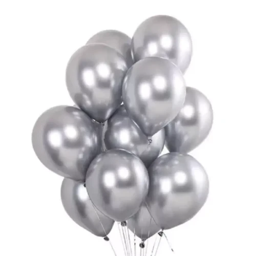 Globo R10 Chrome plateado 25un