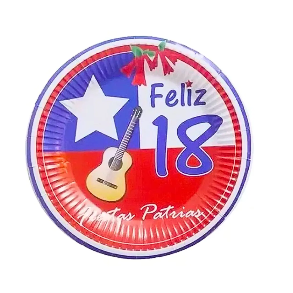 Plato cartón 18cm fiestas patrias 10un