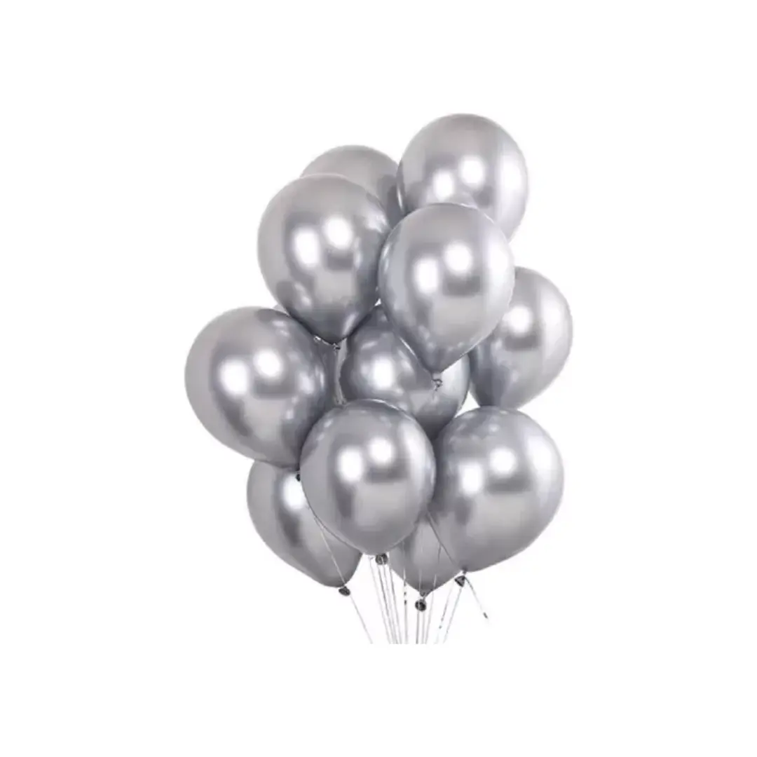 Globo R5 chrome plateado látex 25un