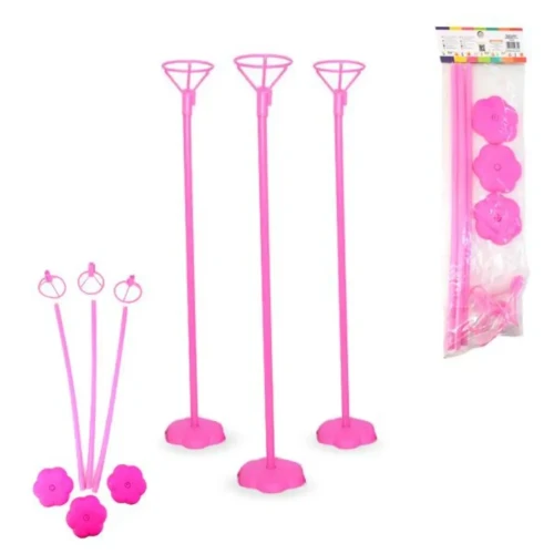 Set 3un varillas gruesas con base rosadas