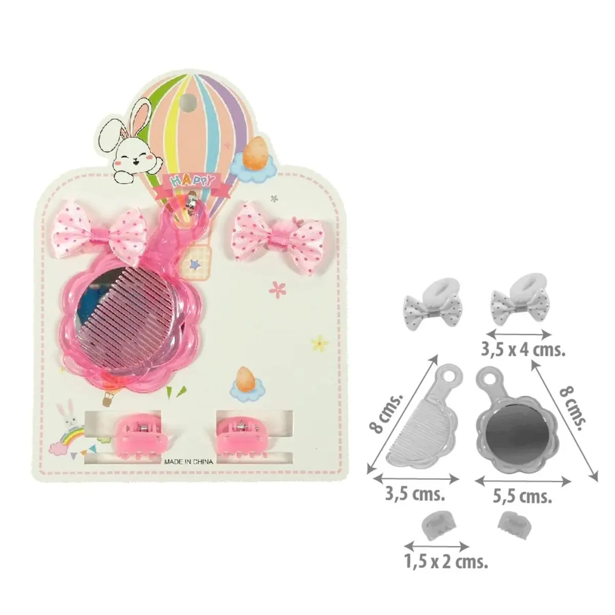 Set mini espejo peineta moños y pinches