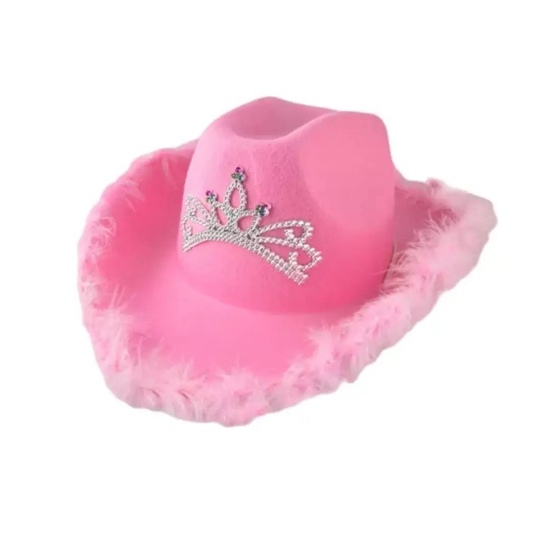Sombrero vaquero corona rosado un