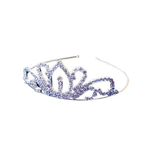Tiara metal plateada un