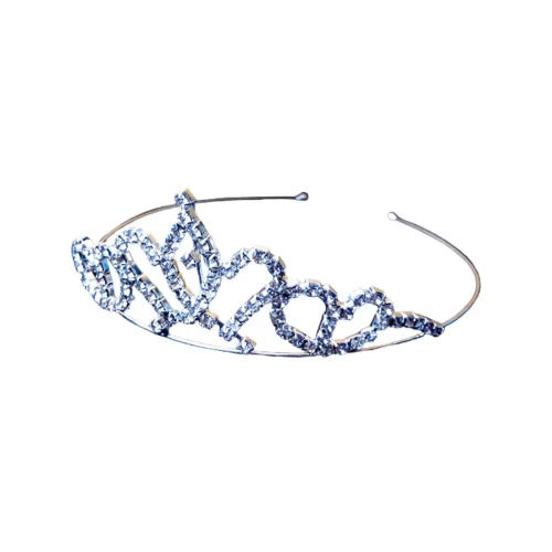 Tiara plateada metal un