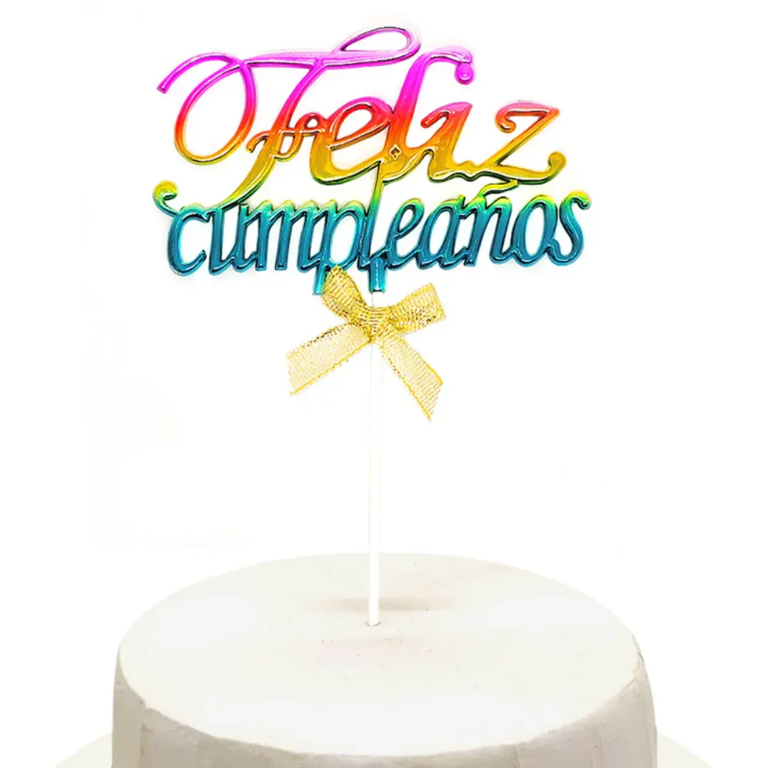 Topper feliz cumpleaños colores un
