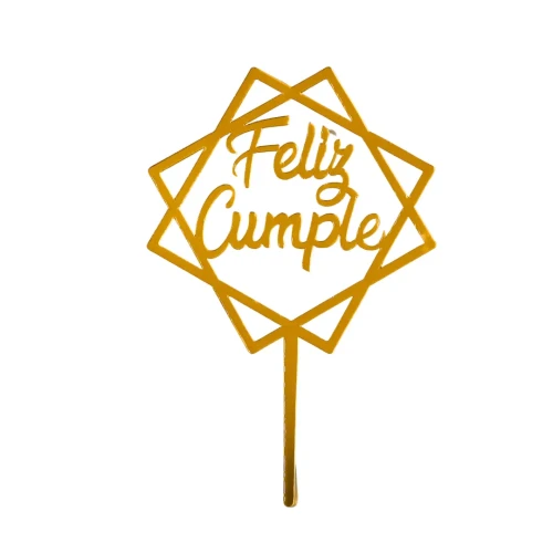 Topper feliz cumple cuadrado un