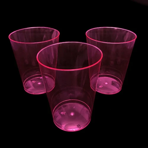 Vasos acrílicos 230ml neón fucsia 10un