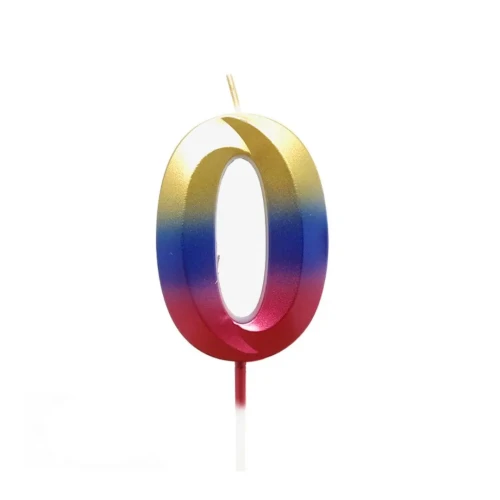 Vela número 0 multicolor un