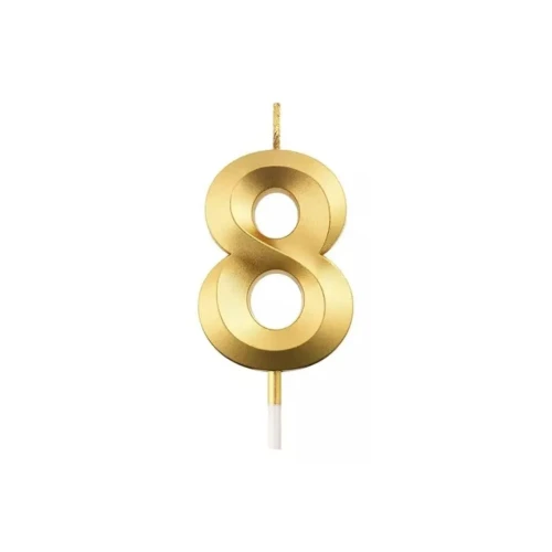 Vela dorada número 8 un