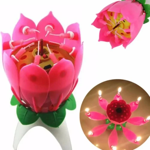 Vela flor musical 12x6cm un