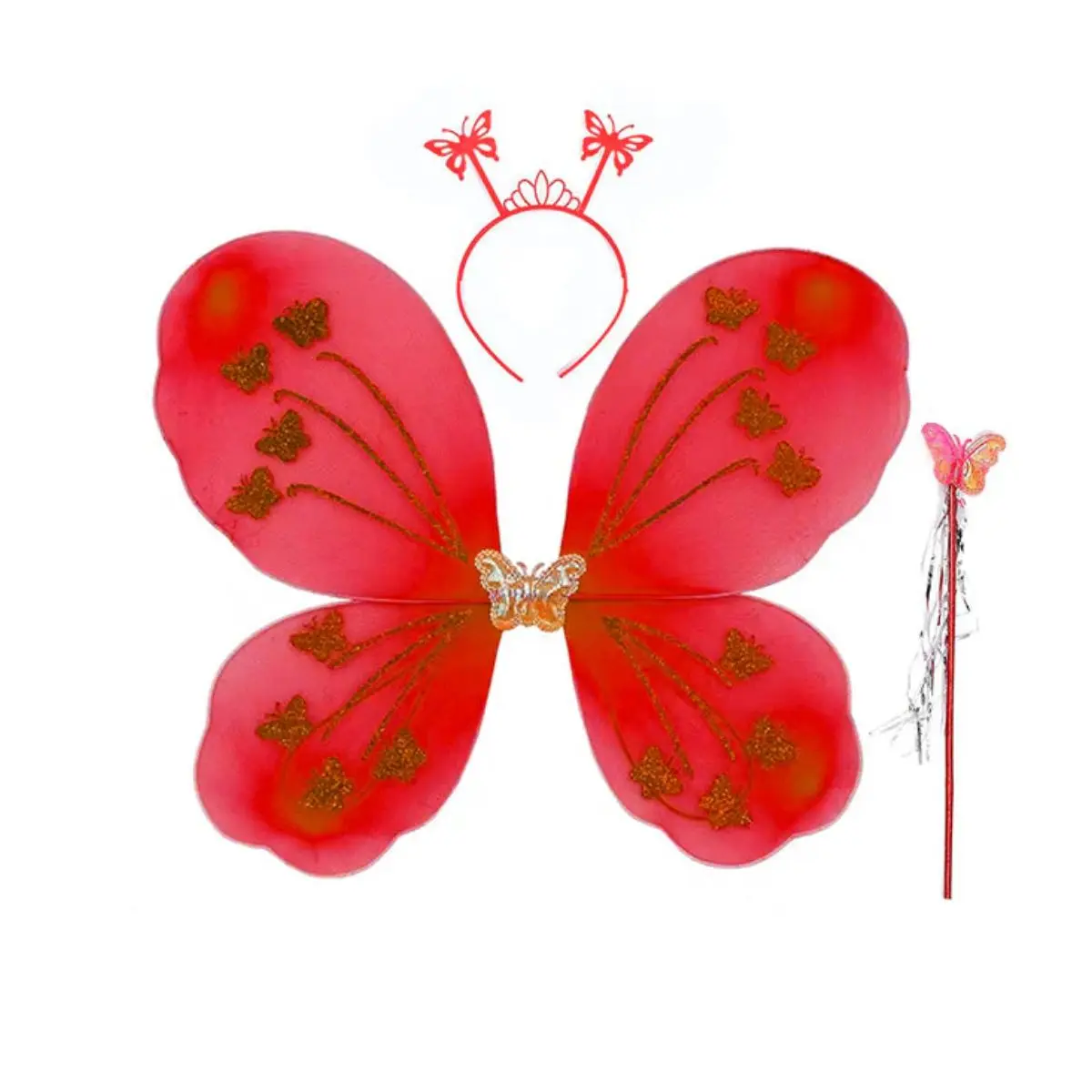 Alas mariposa roja 49x37cm 3 pcs
