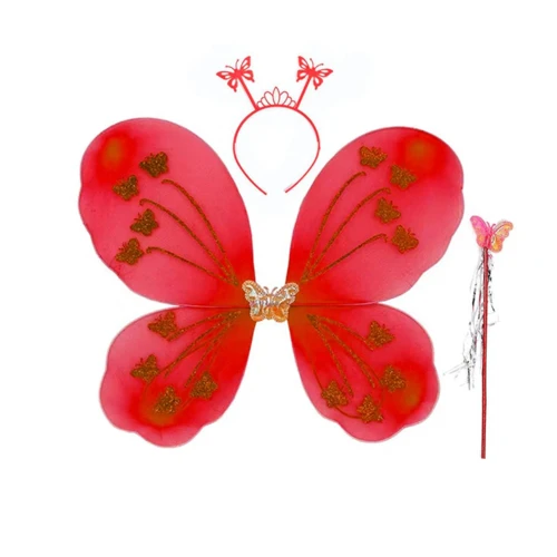 Alas mariposa roja 49x37cm 3 pcs
