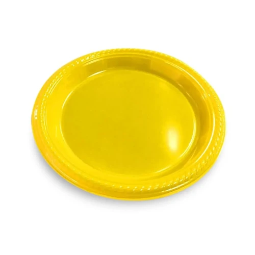 Plato18cm plástico amarillo 10un