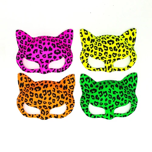 Antifaz gato flúor animal print 6un